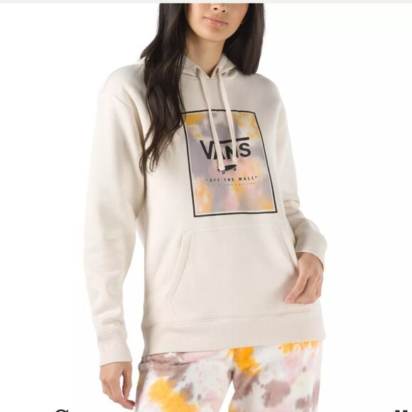 VANS Boxed In Grunge BFF Hoodie light tan, cream, w/ tie dye details. Size Small - Picture 1 of 12